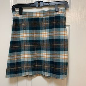 Plaid pull-on mini skirt